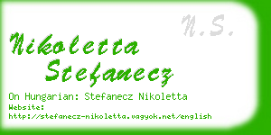 nikoletta stefanecz business card